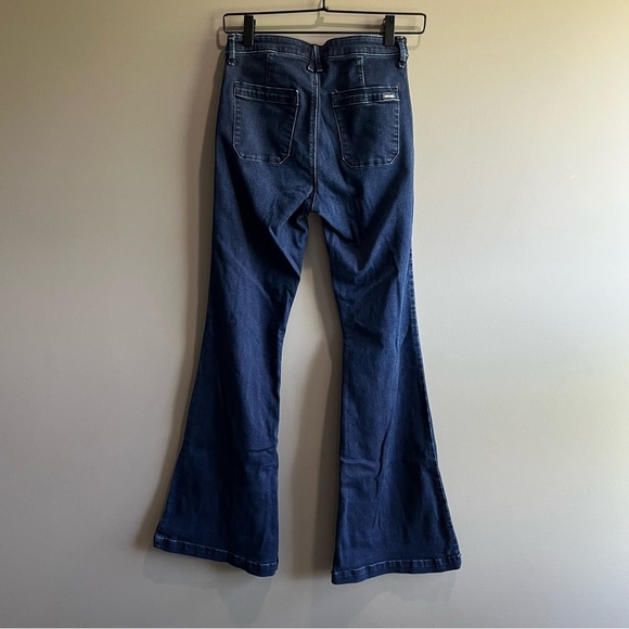 Abercrombie & Fitch Blue Flare Wide Leg Jeans - Picture 5 of 11